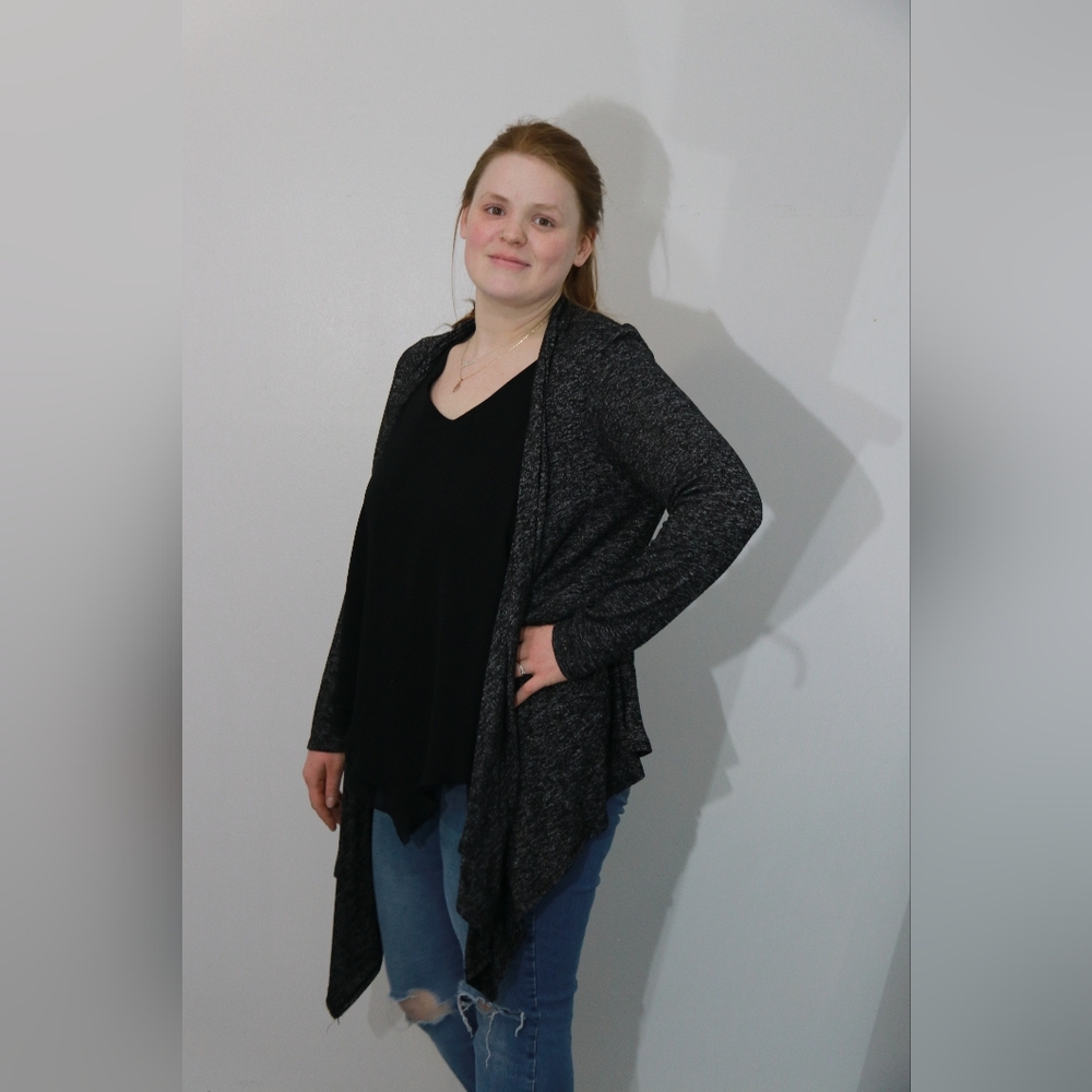 Women's Black and Gray Cardigan